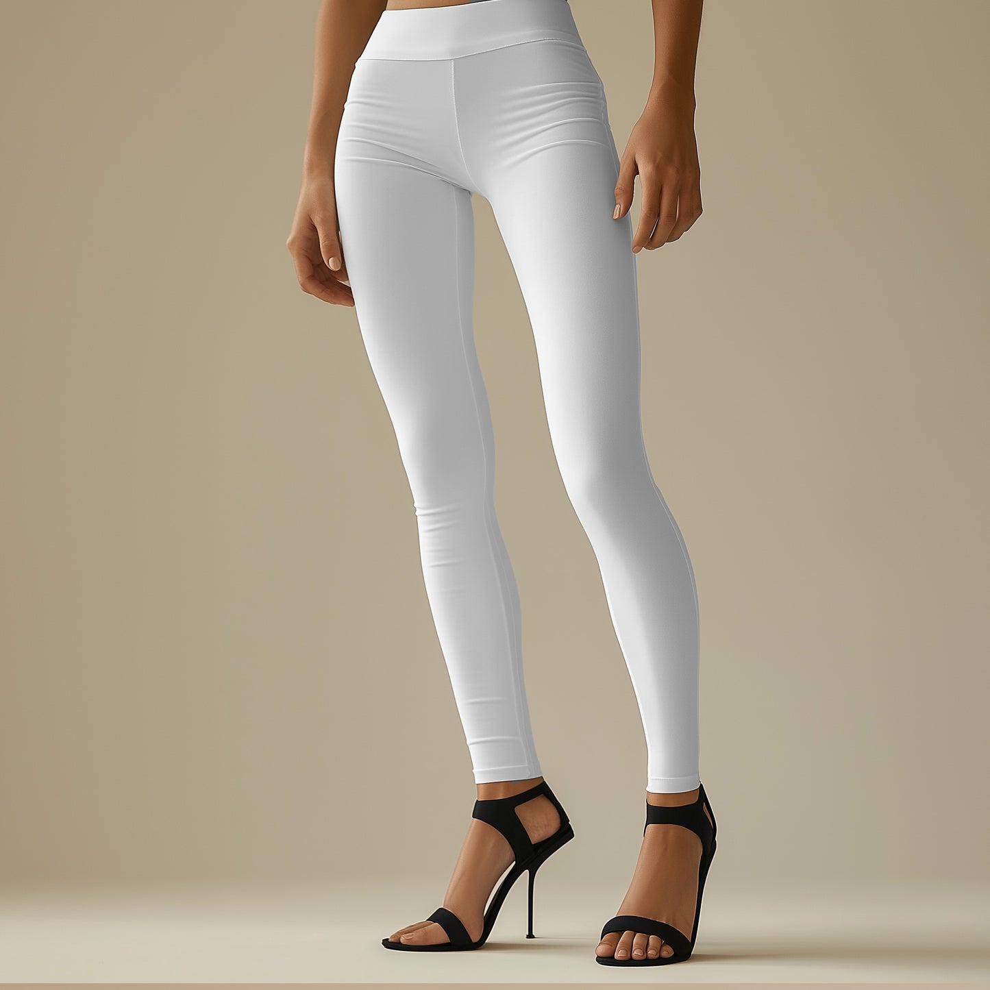 Elegant Milk White Ankle Leggings