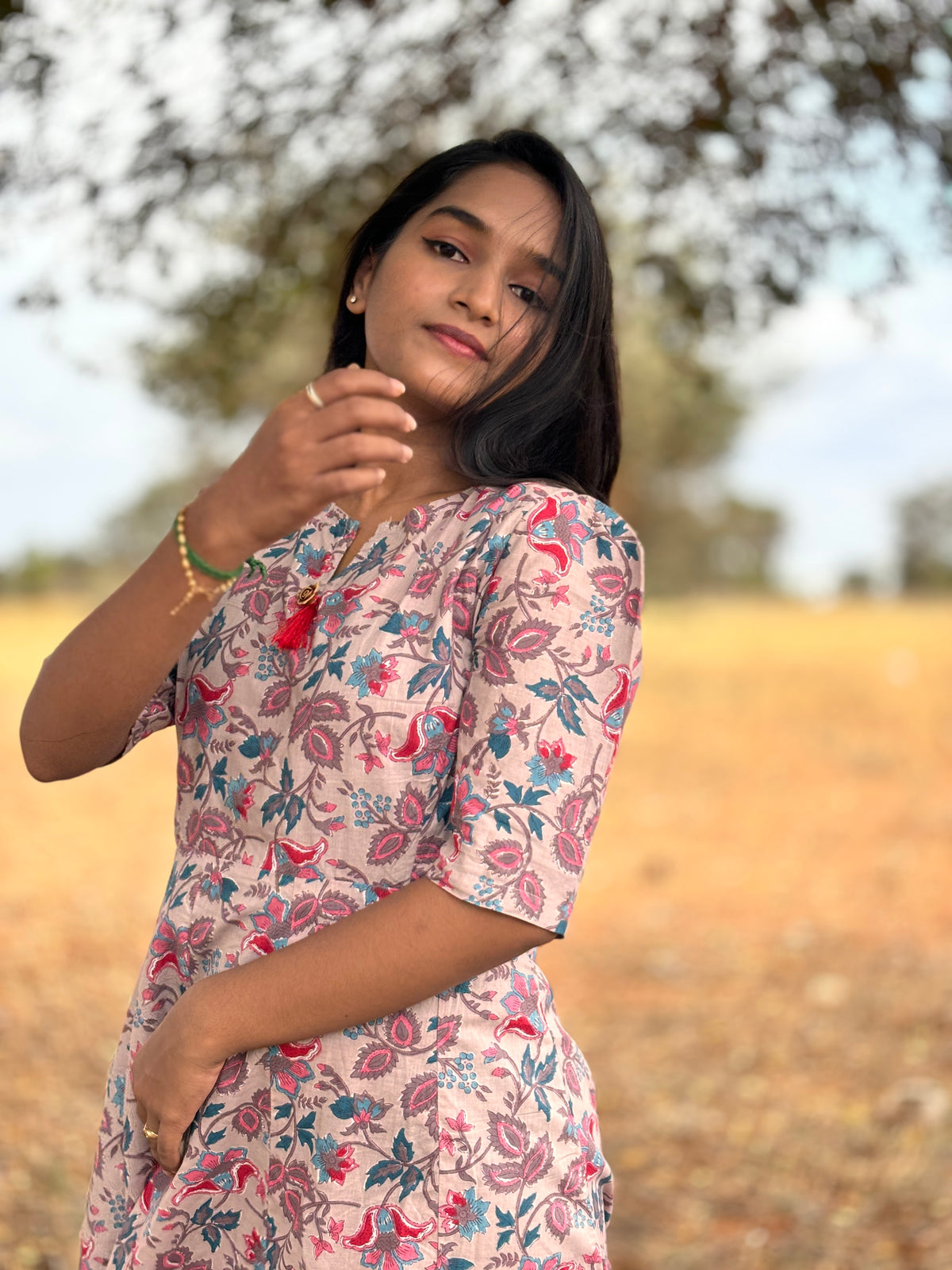Elegant Floral Pink Top