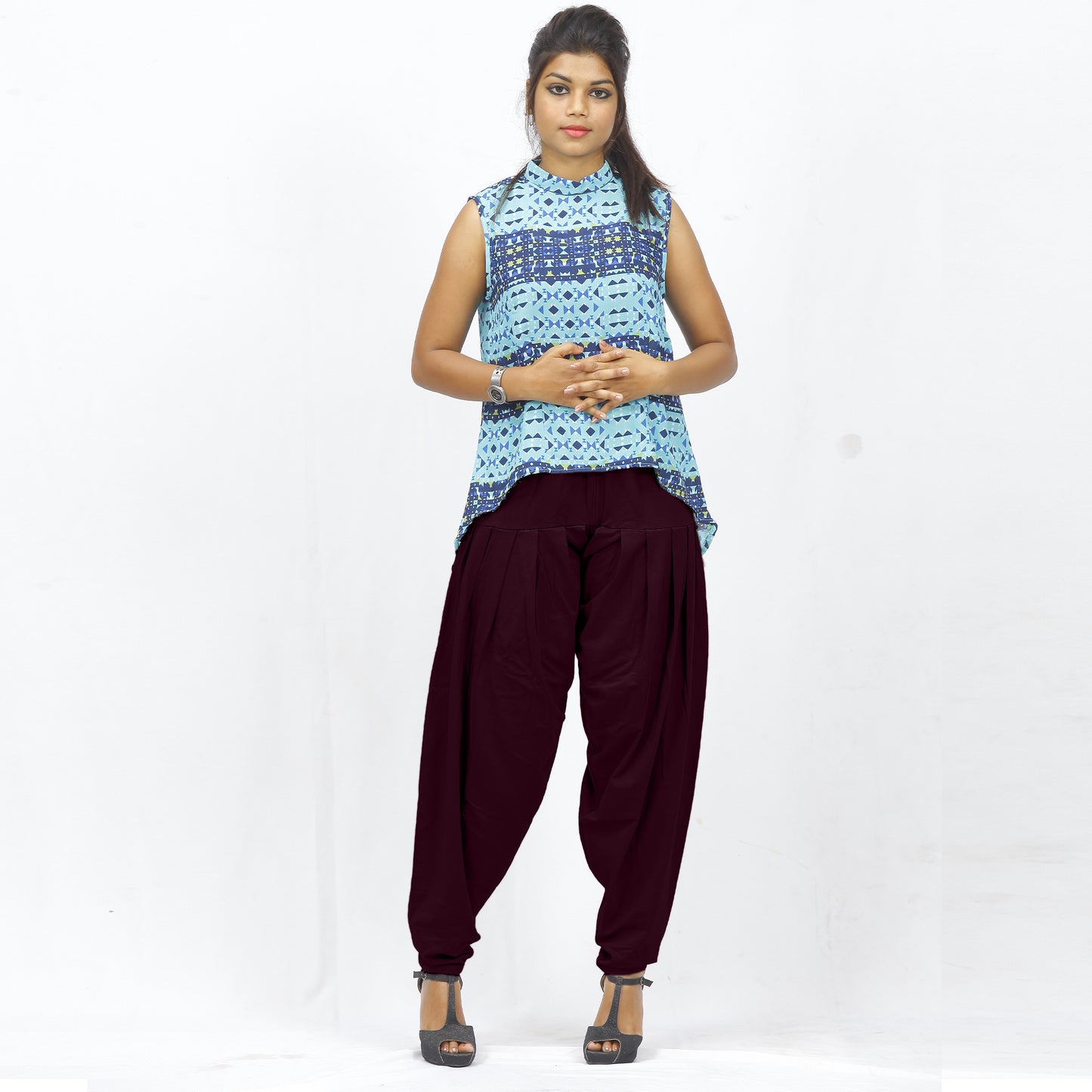 Premium Ice Maroon Patiala
