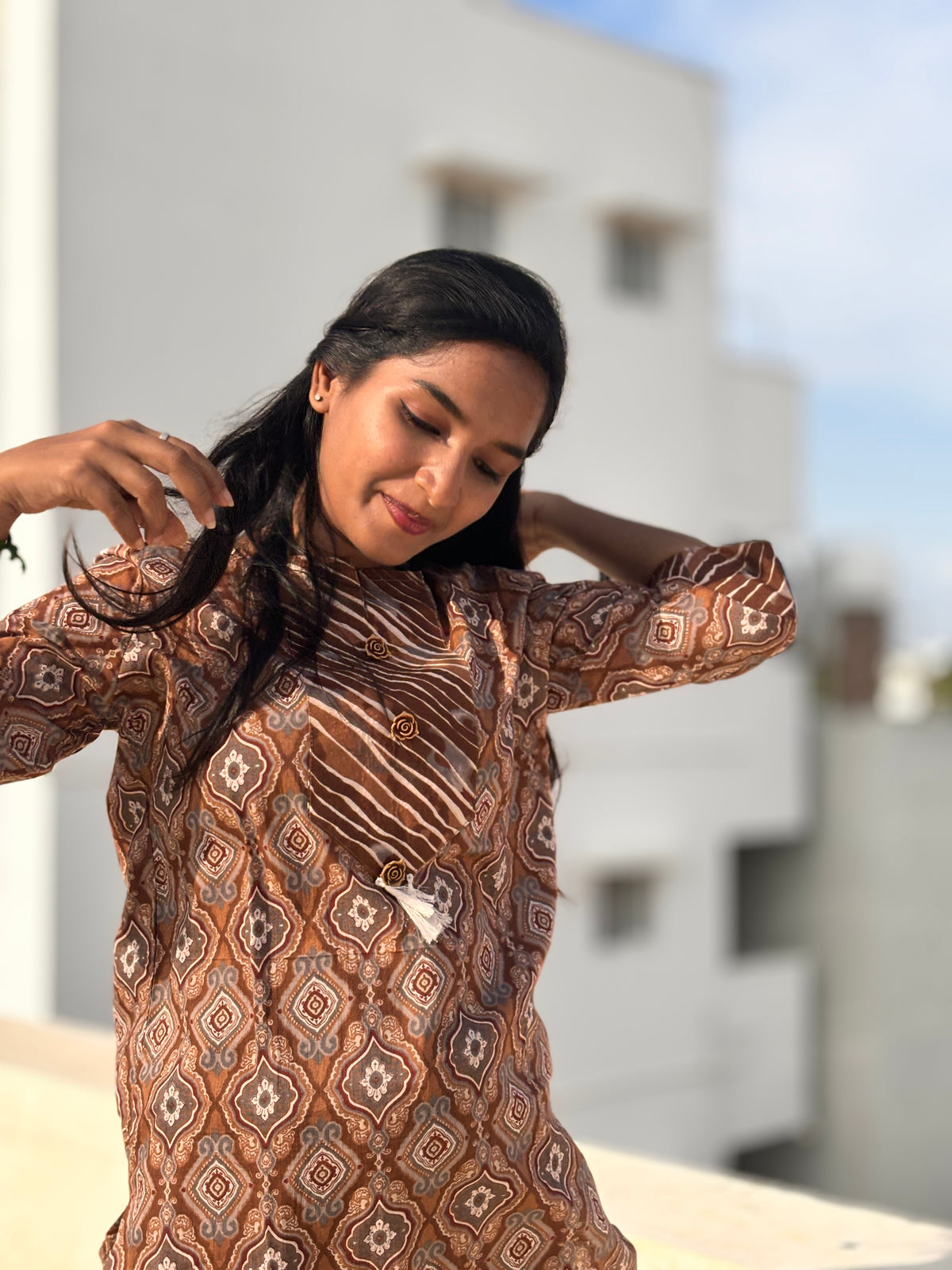 Elegant Coffee Brown Top