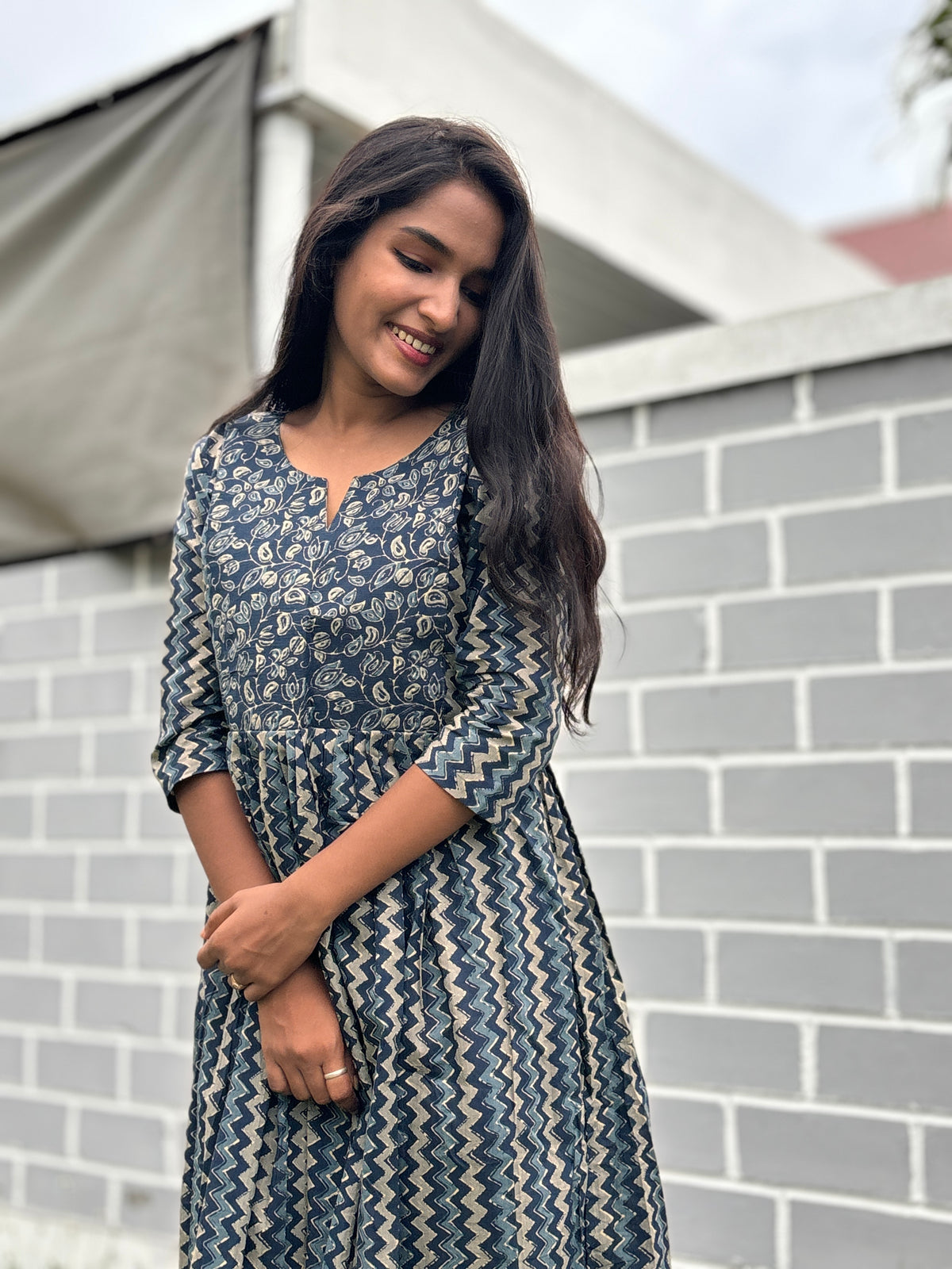 Black Printed Ethnic & Elegant Top
