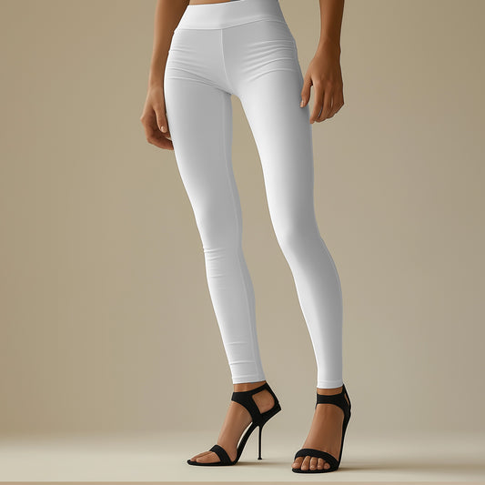 Elegant Milk White Ankle Leggings