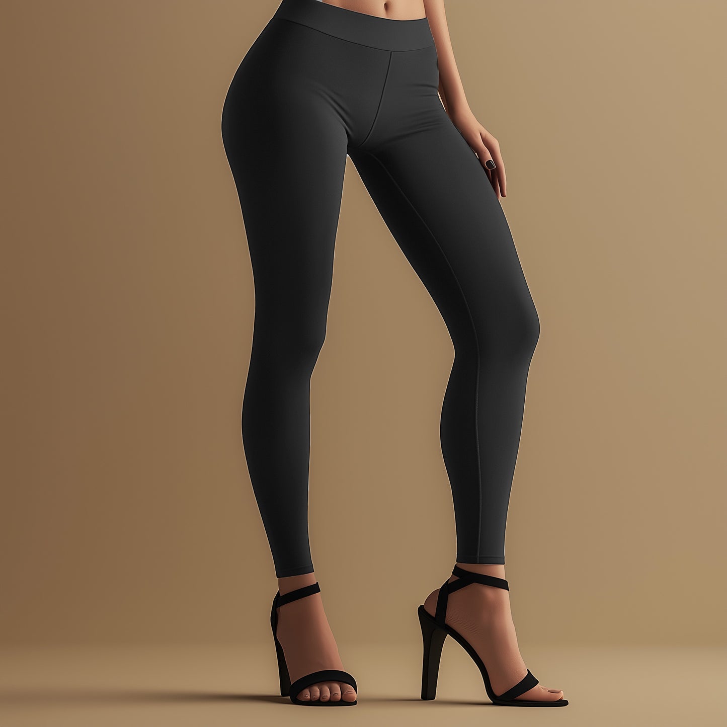 Elegant Steel Gray Ankle Leggings