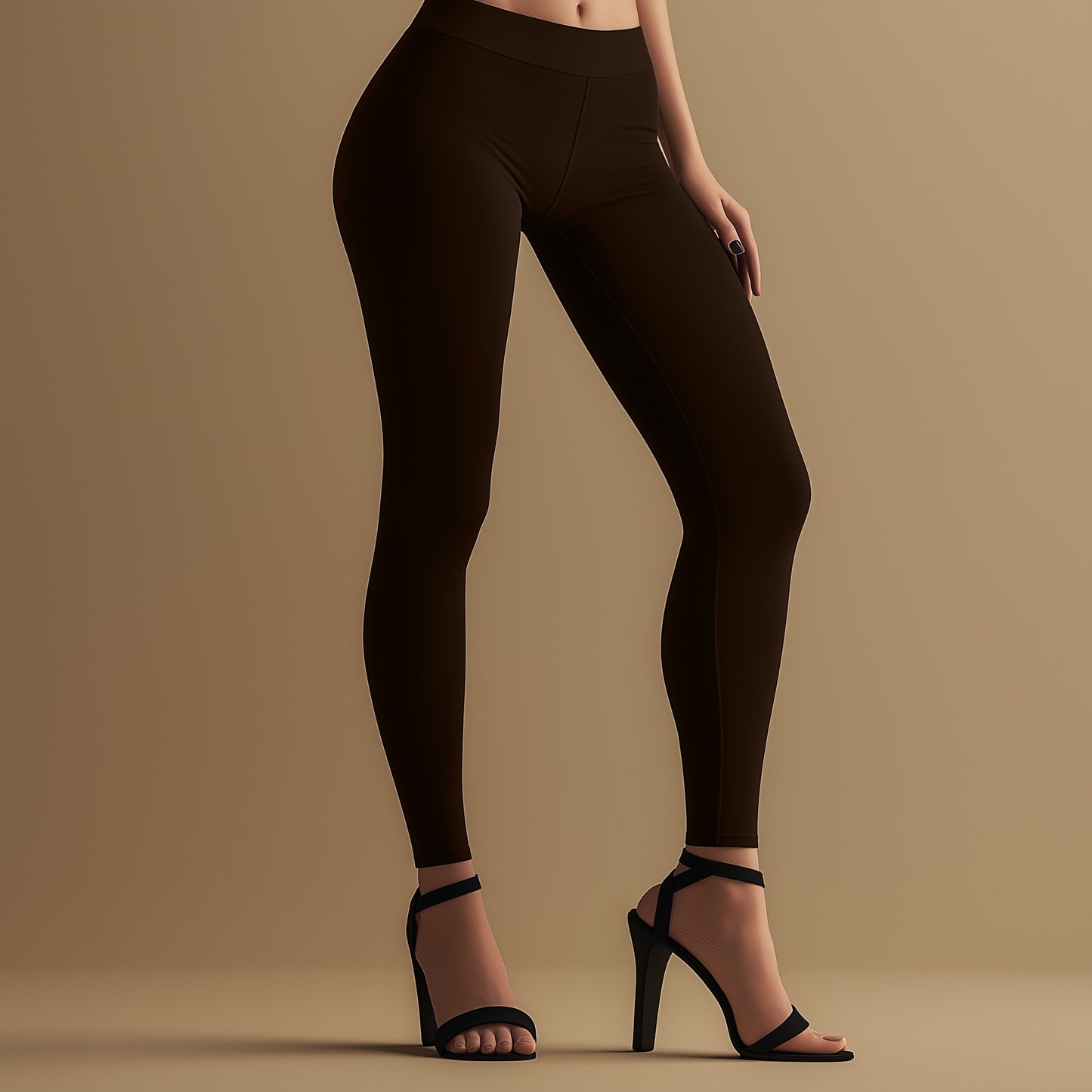 Elegant Choco Ankle Leggings