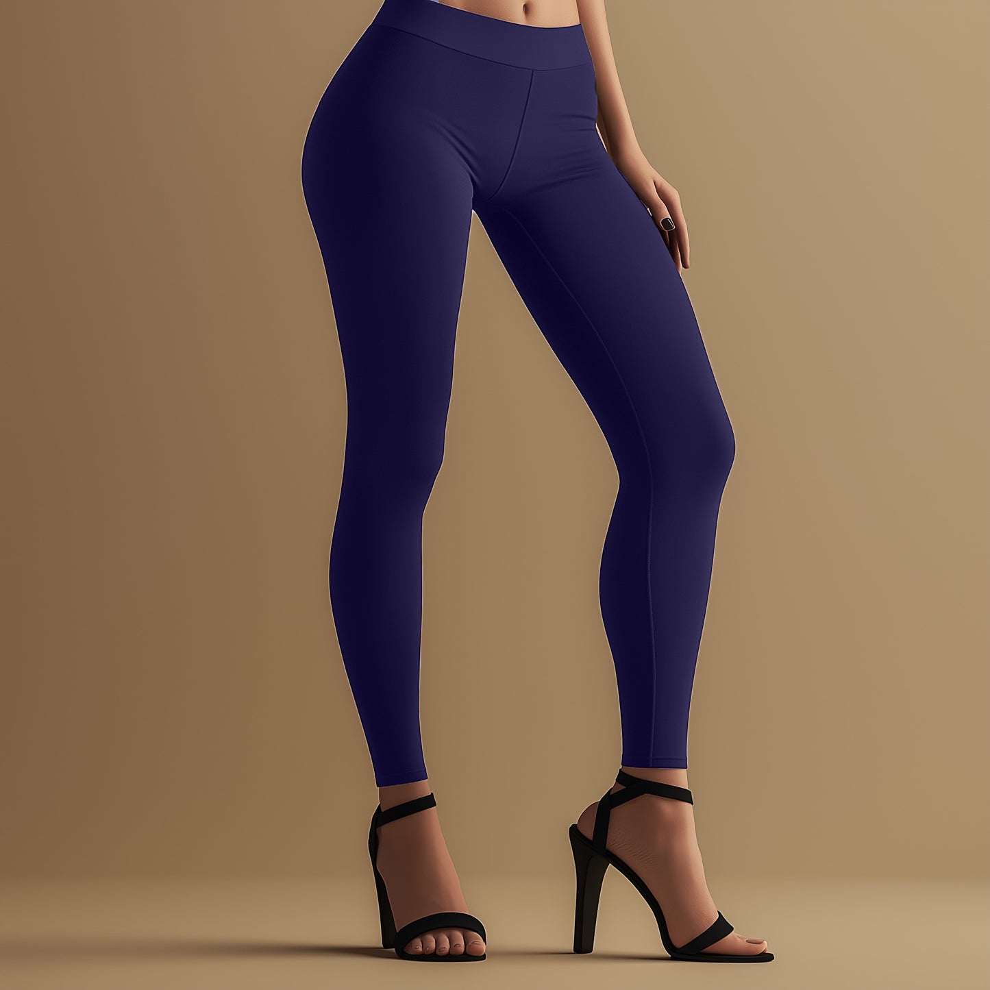 Elegant Ink Blue Ankle Leggings