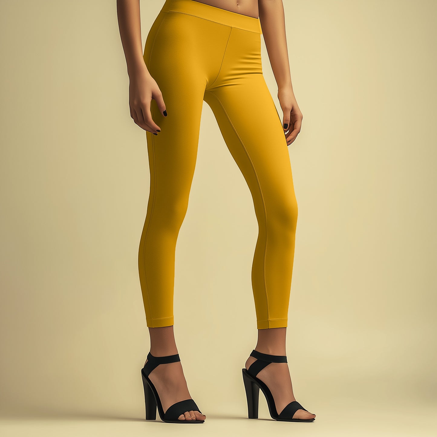 Elegant Mustard Ankle Leggings