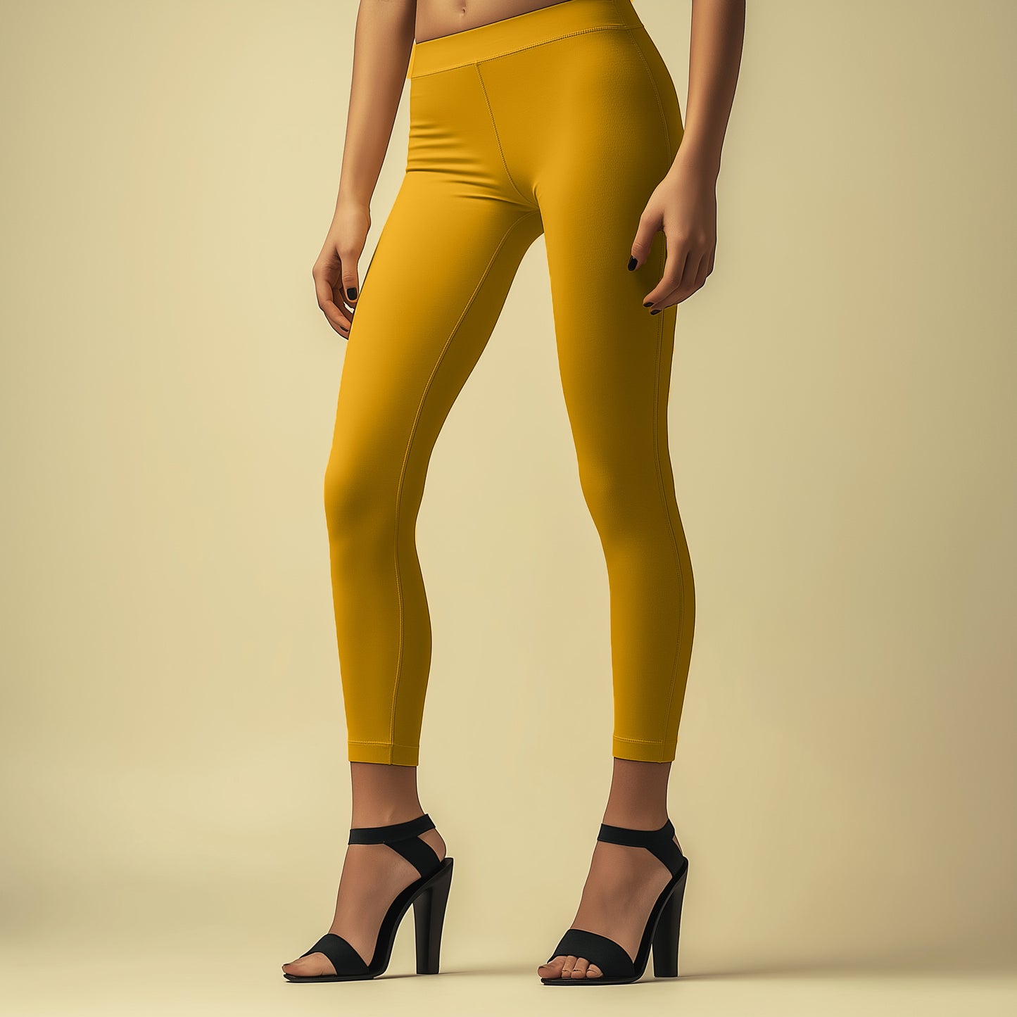 Elegant Mustard Ankle Leggings