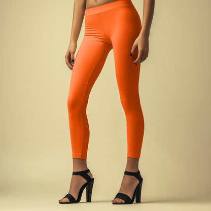 Neon Orange Ankle Leggings - TX
