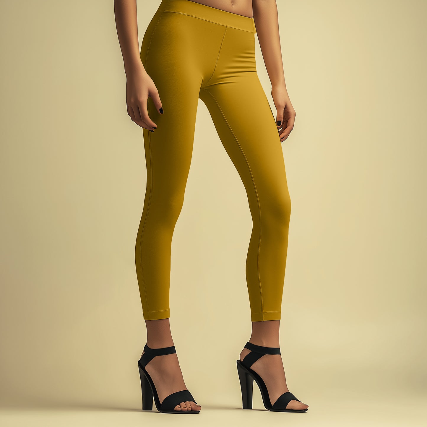 Elegant Gold Ankle Leggings