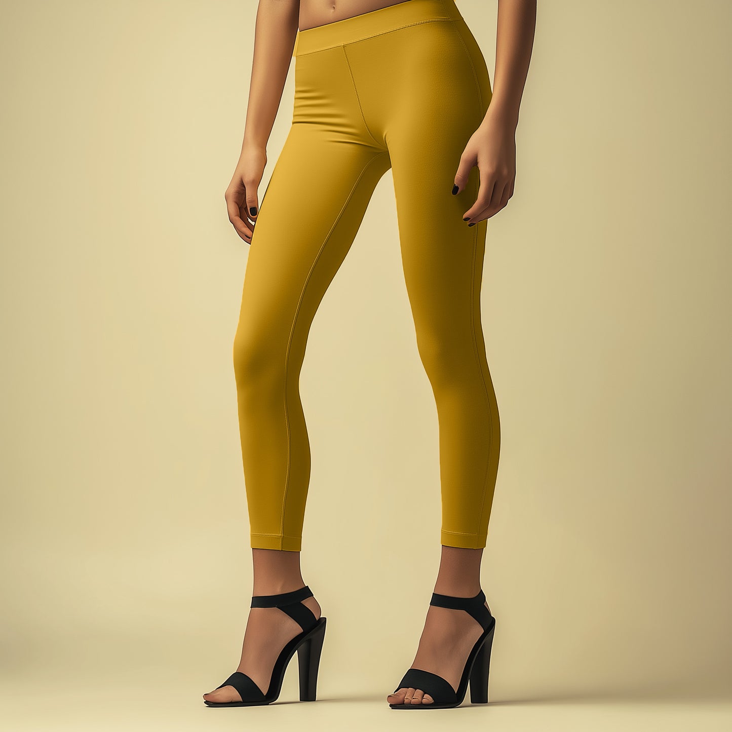 Elegant Gold Ankle Leggings